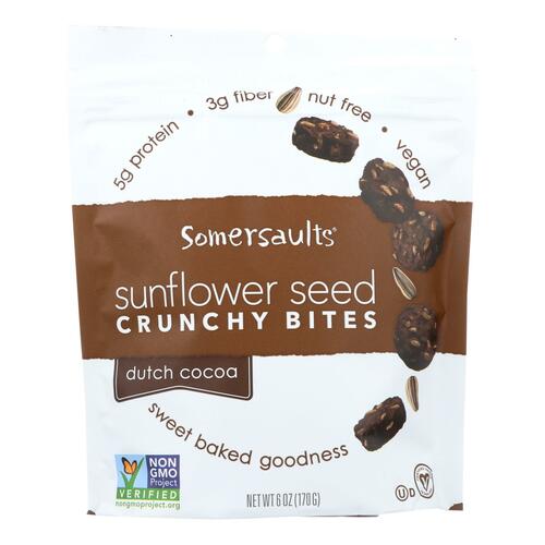 SOMERSAULTS: Sunflower Seed Snack Dutch Cocoa, 6 oz - 0898403002048