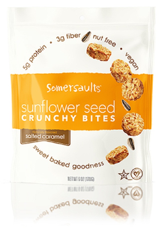 SOMERSAULT SNACK: Sunflower Seed Crunchy Bites Salted Caramel, 6 oz - 0898403002765