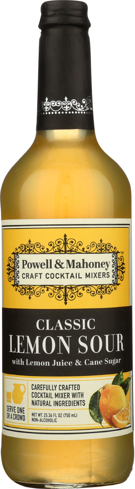 POWELL & MAHONEY: Lemon Sour with Bitters Vintage Original Cocktail Mixer, 750 ml - 0898406001413