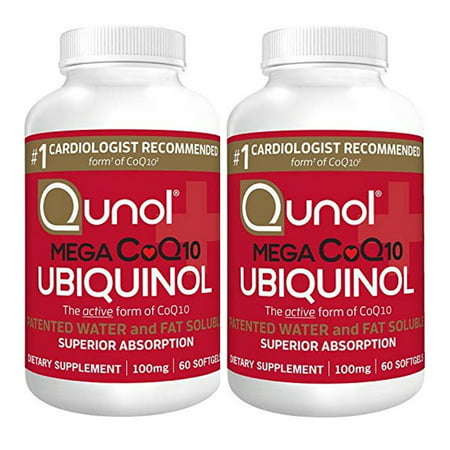 2 Pack | Qunol Mega CoQ10 Ubiquinol 100 mg. 60 Softgels - 898440001134