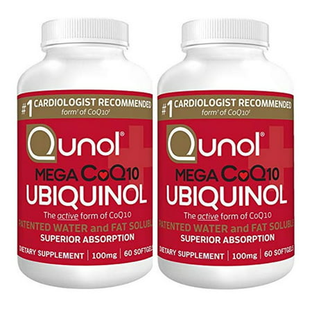 2 Pack | Qunol Mega CoQ10 Ubiquinol 100 mg. 60 Softgels - 