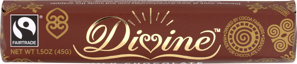 DIVINE CHOCOLATE: Milk Chocolate Snack Bar, 1.5 oz - 0898596001019