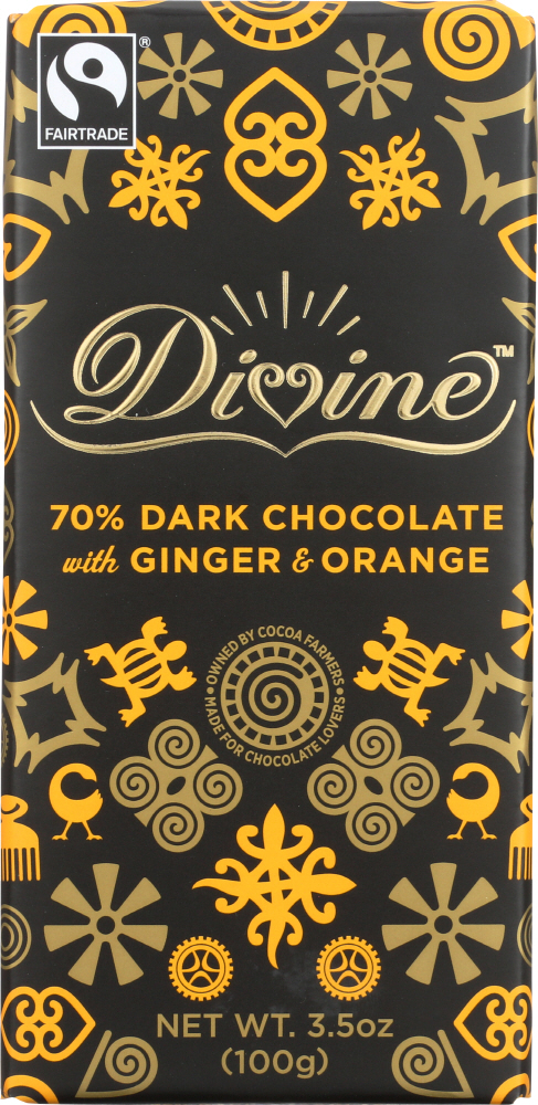 70% Dark Chocolate With Ginger & Orange - 898596001514