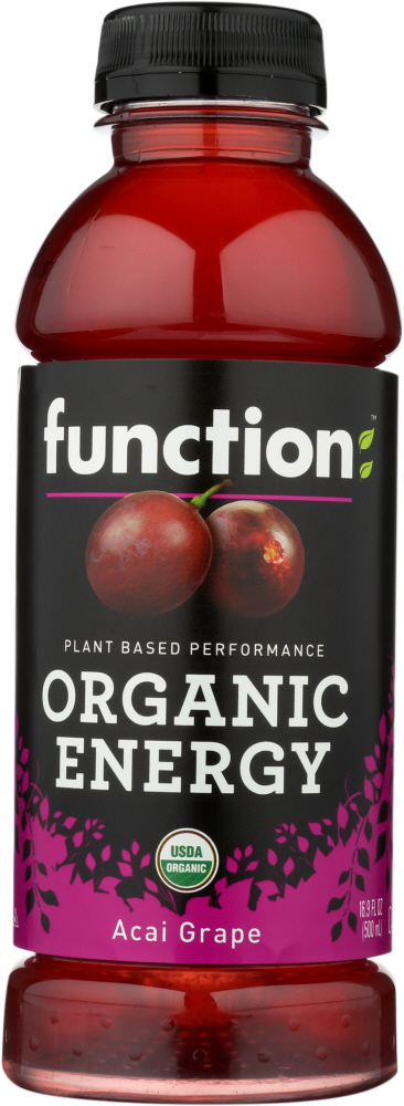 FUNCTION DRINKS: Organic Energy Acai Grape Beverage, 16.9 fo - 0898886114603