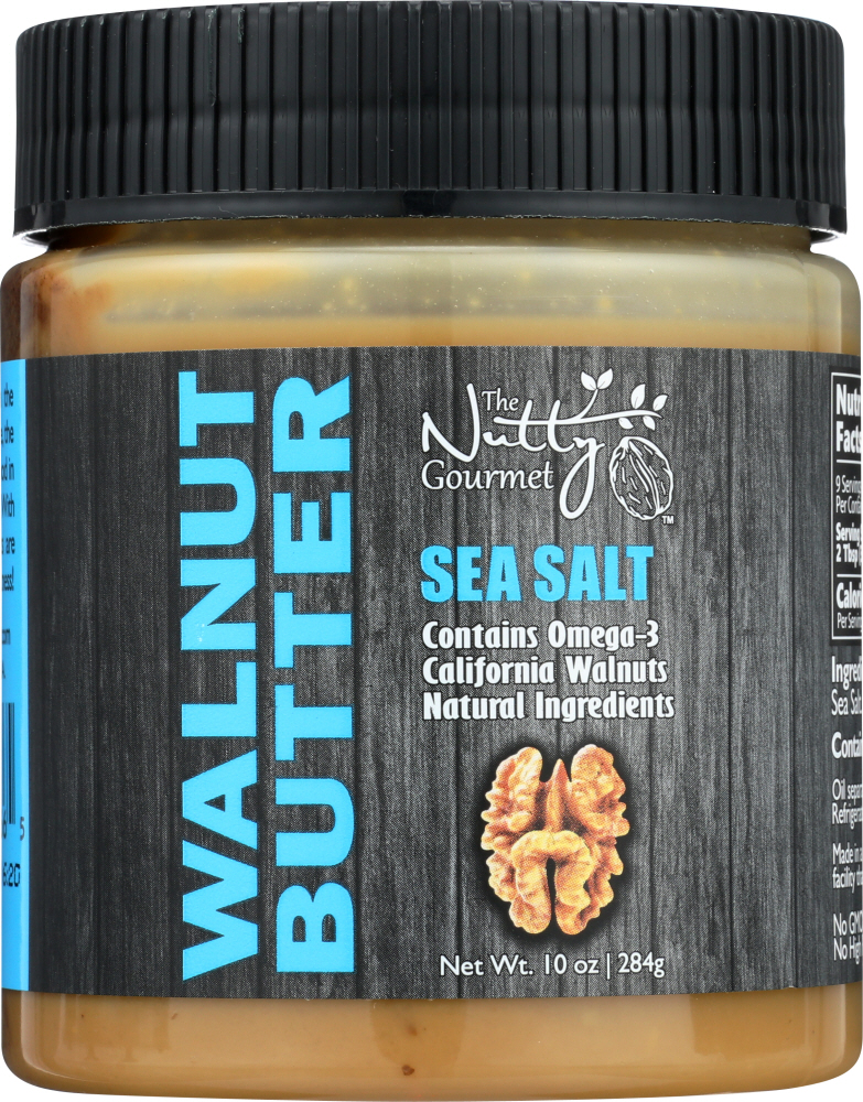 THE NUTTY GOURMET: Nut Butter Walnut Sea Salt, 10 oz - 0898916002665