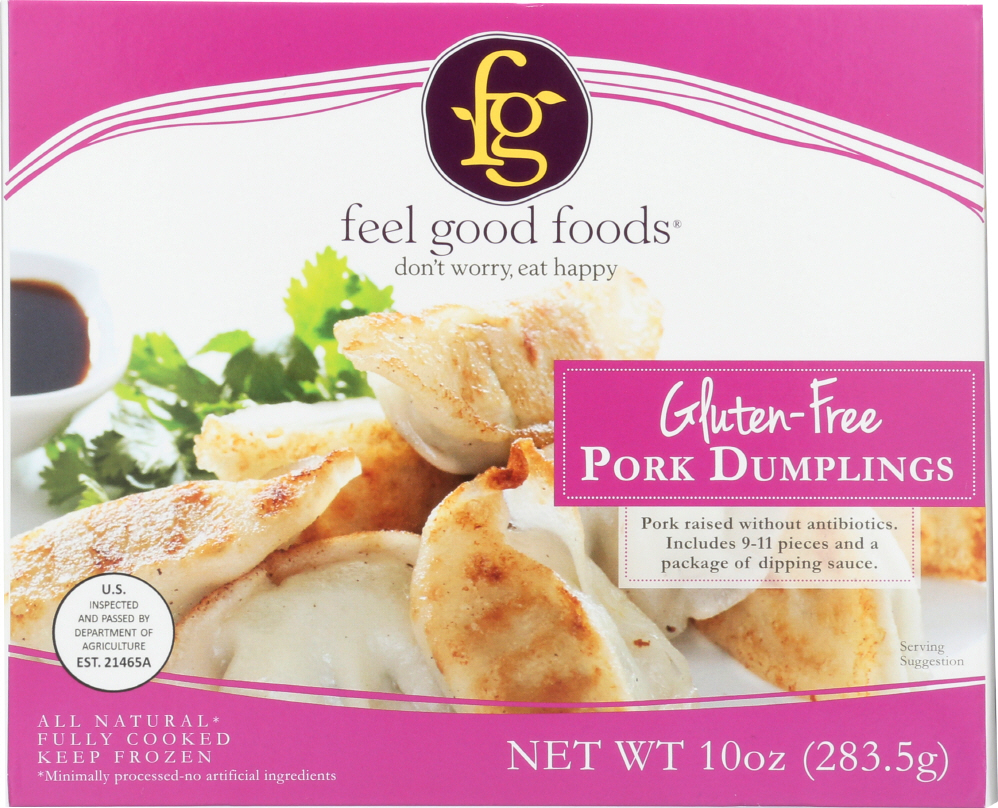 FEEL GOOD FOODS: Gluten Free Pork Dumplings, 10 oz - 0899039002006