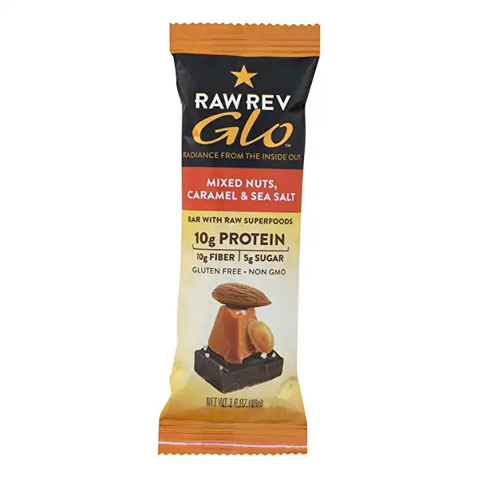  Raw Revolution Glo Bar - Mixed Nuts - Caramel and Sea Salt - 1.6 Ounce - Case of 12, United States, 12 Count  - 899587003043