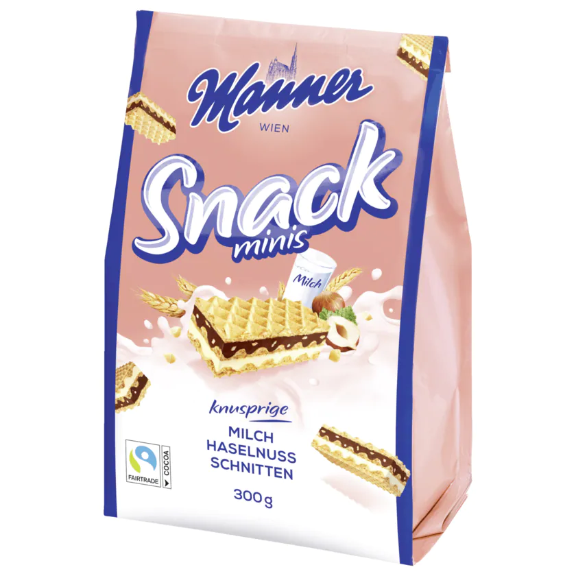 Manner Snack Minis Milch Haselnuss Schnitten 300g - 9000331607702