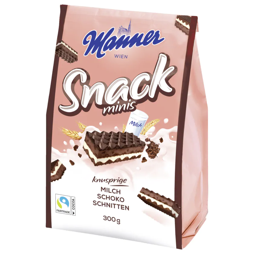 Manner Snack Minis Milch Schoko Schnitten 300g - 9000331607719