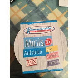 Riemenschneider - Minis-Aufstrich-Mix: Eier, Schinken, Thunfisch - 3x40 g - 90088261