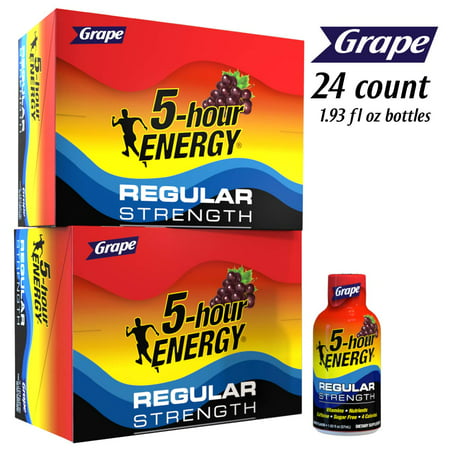 5-hour ENERGY Shot, Regular Strength Grape, 1.93 Ounce, 24 Count - 912058860829