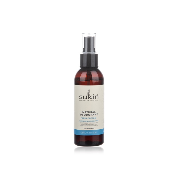 Sukin natural deodorant spray fresh cotton 125ml - Waitrose UAE & Partners - 9327693008481