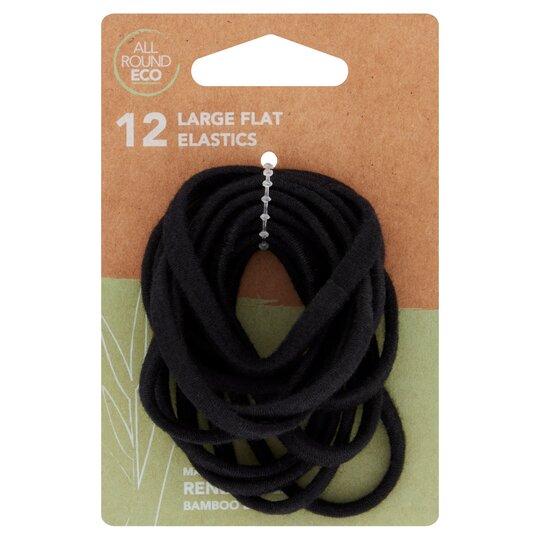 All Round Eco Large Flat Elastic Black 12 Pack - 9337303107268