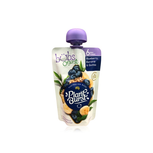 Bubs organic blueberry banana & quinoa pouch 6+ months 120g - Waitrose UAE & Partners - 9338078006015