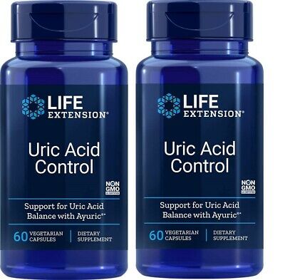 Life Extension Uric Acid Control 60 Vegetarian Capsules - 2 Pack - 937870192163