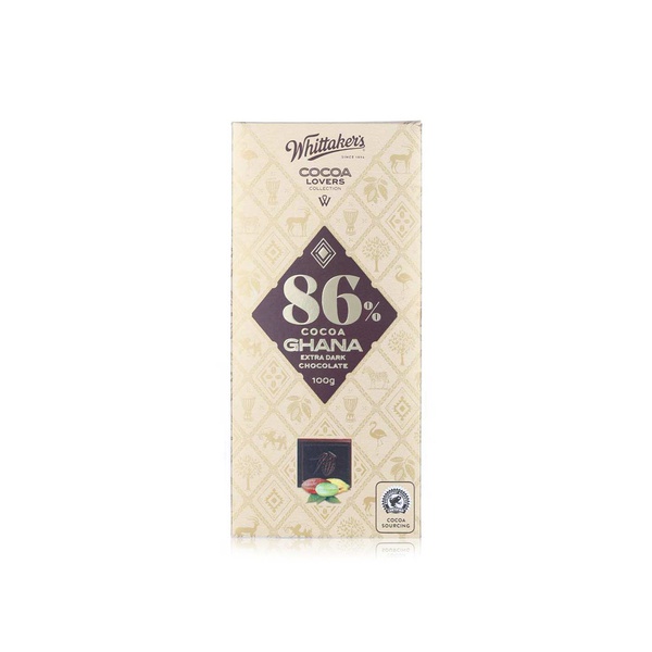 Whittaker's 86% cocoa Ghana extra dark chocolate 100g - Waitrose UAE & Partners - 9420063600381