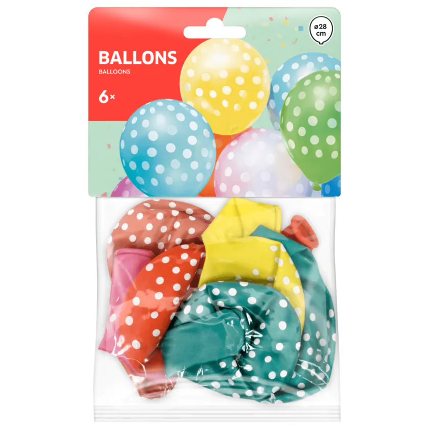 Luftballons mit Punkten 6 Stück - 9557869017836